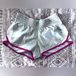NIKE dri fit running shorts grey/white/purple size small